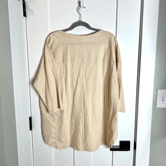 Pure Jill Made with Organically Grown Cotton Striped Oversized Dolman Sleeve Top - Picture 4 of 4